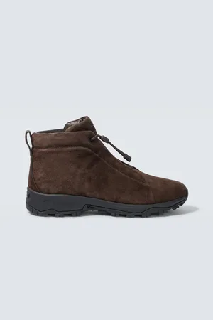 Ermenegildo Zegna Ankle Boots Triple Stitch Vetta aus Veloursleder