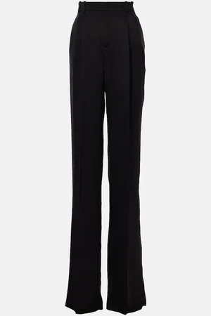 Saint Laurent Gerade High-Rise-Hose aus Seidensatin
