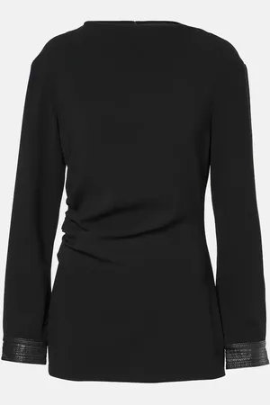 Proenza Schouler Top Alexis aus Crêpe mit Lederimitat