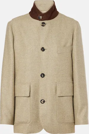 Loro Piana Jacke Roadster aus einem Wollgemisch mit Leder