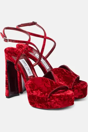 Jimmy Choo Plateausandalen Karli 125 aus Samt