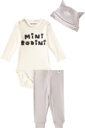 Mini Rodini Baby Set Cats aus Body, Jogginghose und Mütze
