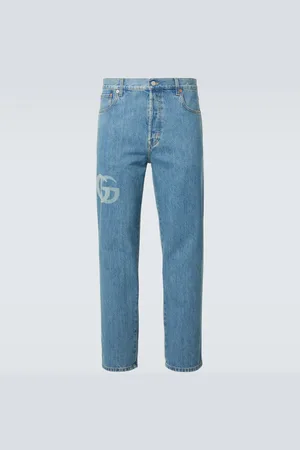 Gucci Mid-Rise Slim Jeans Double G