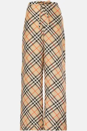 Burberry Weite Hose Check aus Seide