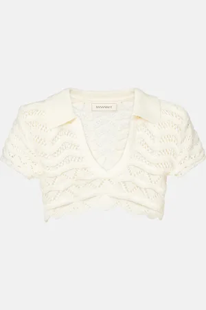 Bananhot Cropped-Top Coco aus einem Baumwollgemisch