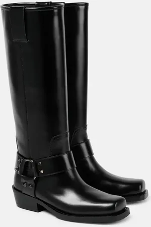 VALENTINO GARAVANI Bikerstiefel Rockstud aus Leder