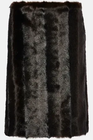 MAGDA BUTRYM Low-Rise-Bleistiftrock aus Faux Fur