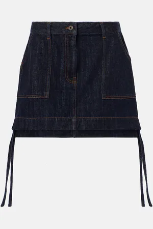 Loewe Jeansrock Anagram mit Leder