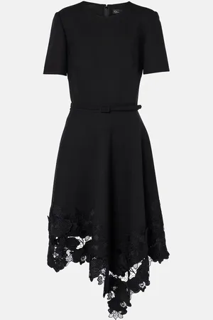 Oscar de la Renta Midikleid aus einem Wollgemisch