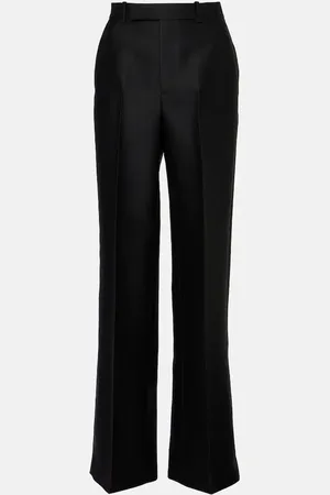 Gucci Gerade Hose aus Wolle und Seide