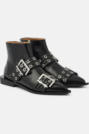 Ganni Ankle Boots aus Lederimitat