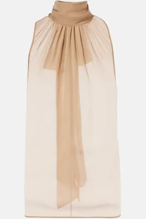 Saint Laurent Top aus Seidenmusselin