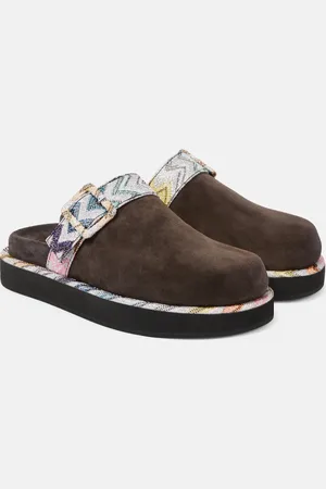 Missoni Slippers aus Veloursleder
