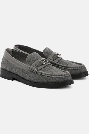 Jimmy Choo Loafers Addie aus Flanell mit Leder