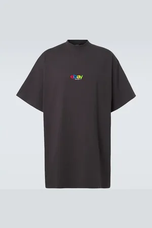 Balenciaga Besticktes T-Shirt aus Baumwolle