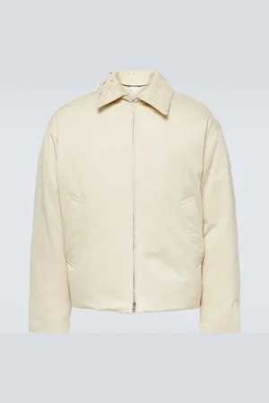Bottega Veneta Daunenjacke Intrecciato aus Twill mit Leder