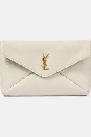 Saint Laurent Clutch Cassandre Large aus Leder