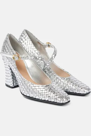 Bottega Veneta Mary-Jane-Pumps Step aus Metallic-Leder