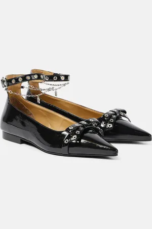 Ganni Ballerinas Eyelets Jewel aus Lederimitat