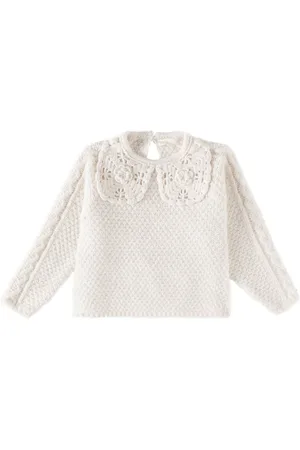 Louise Misha Pullover Hilda aus Baumwolle mit Häkelstrick