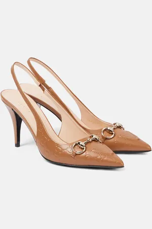 Gucci Slingback-Pumps Horsebit GG aus Leder
