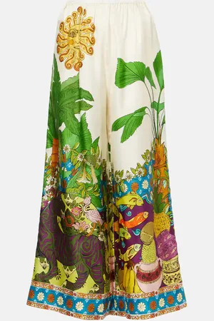 ALÉMAIS Alémais Weite Hose Tiger aus Seiden-Twill