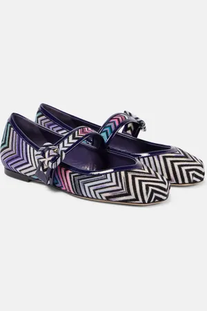 Missoni Mary-Jane-Ballerinas mit Leder