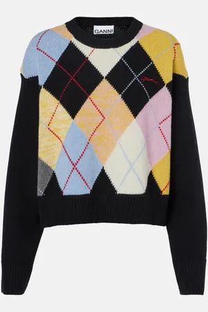 Ganni Pullover Harlequin aus einem Wollgemisch