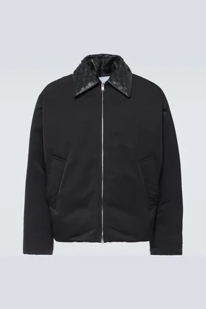 Bottega Veneta Daunenjacke Intrecciato aus Twill mit Leder