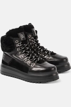 Bogner Schnürstiefel aus Leder mit Shearling