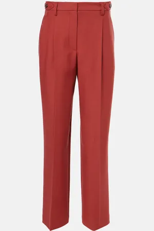 Brunello Cucinelli Gerade High-Rise-Hose aus Woll-Twill