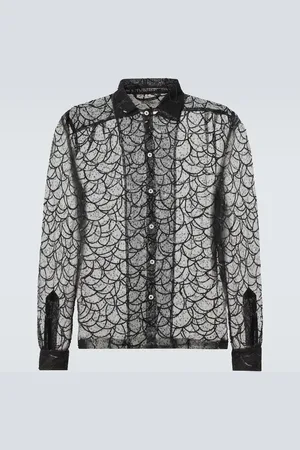 BODE Hemd Pewter Shoal aus Mesh mit Pailletten