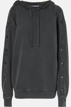 Y / PROJECT Oversize-Hoodie Snap aus Baumwoll-Jersey