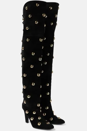 Chloé Chloé Verzierte Overknee-Stiefel Eve 85 aus Veloursleder
