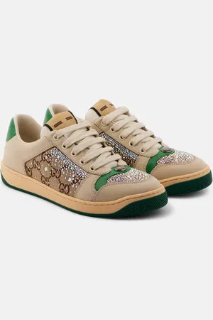 Gucci Sneakers Screener mit Leder und Kristallen