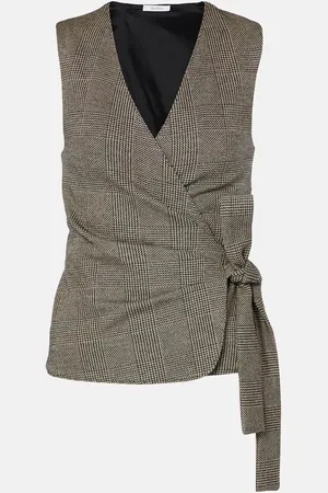 Max Mara Wickeltop Adige aus einem Wollgemisch