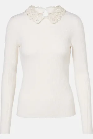 Carolina Herrera Verziertes Top aus Rippstrick