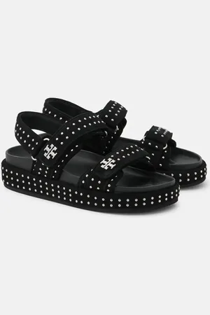 Tory Burch Verzierte Sandalen Kira Stud aus Veloursleder