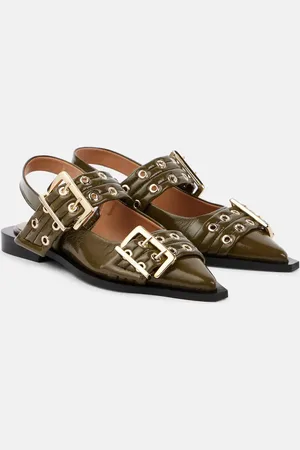 Ganni Slingback-Ballerinas aus Lederimitat
