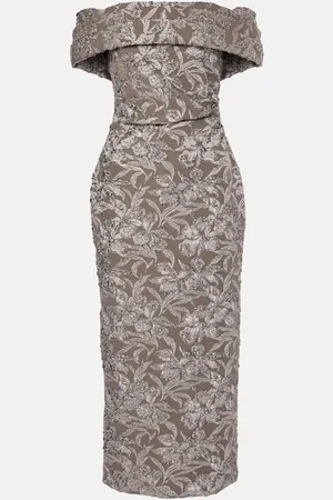 Oscar de la Renta Midikleid aus Jacquard