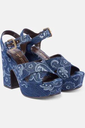 Etro Plateausandalen aus Denim