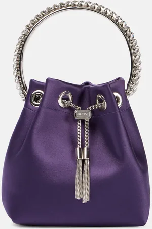 Jimmy Choo Bucket-Bag Bon Bon Small aus Satin mit Kristallen