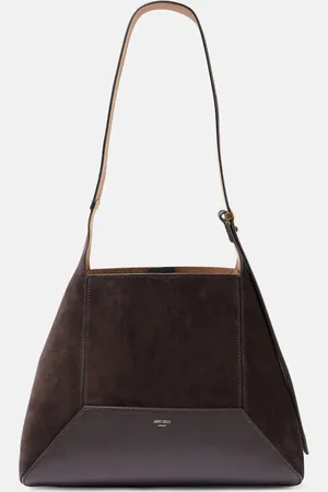 Jimmy Choo Schultertasche Diamond Medium aus Veloursleder und Leder