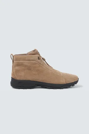 Ermenegildo Zegna Ankle Boots Triple Stitch Vetta aus Veloursleder