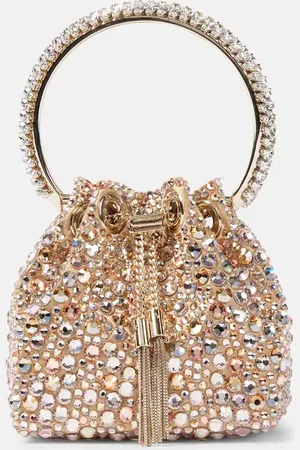 Jimmy Choo Bucket-Bag Bon Bon Micro aus Satin mit Kristallen