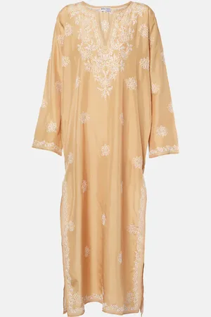 Juliet Dunn Bestickter Kaftan aus Seide
