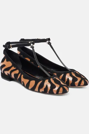 ULLA JOHNSON Ballerinas Polline aus Leder und Veloursleder
