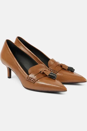Brunello Cucinelli Loafer-Pumps Monili aus Leder