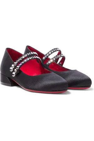 Christian Louboutin Mary-Jane-Ballerinas Jane Fille aus Satin mit Kristallen