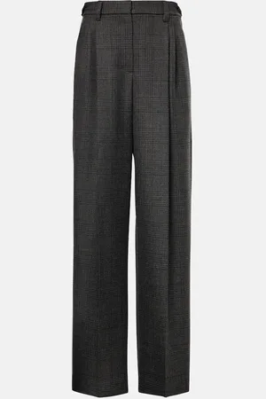 Brunello Cucinelli Weite High-Rise-Hose aus Wolle